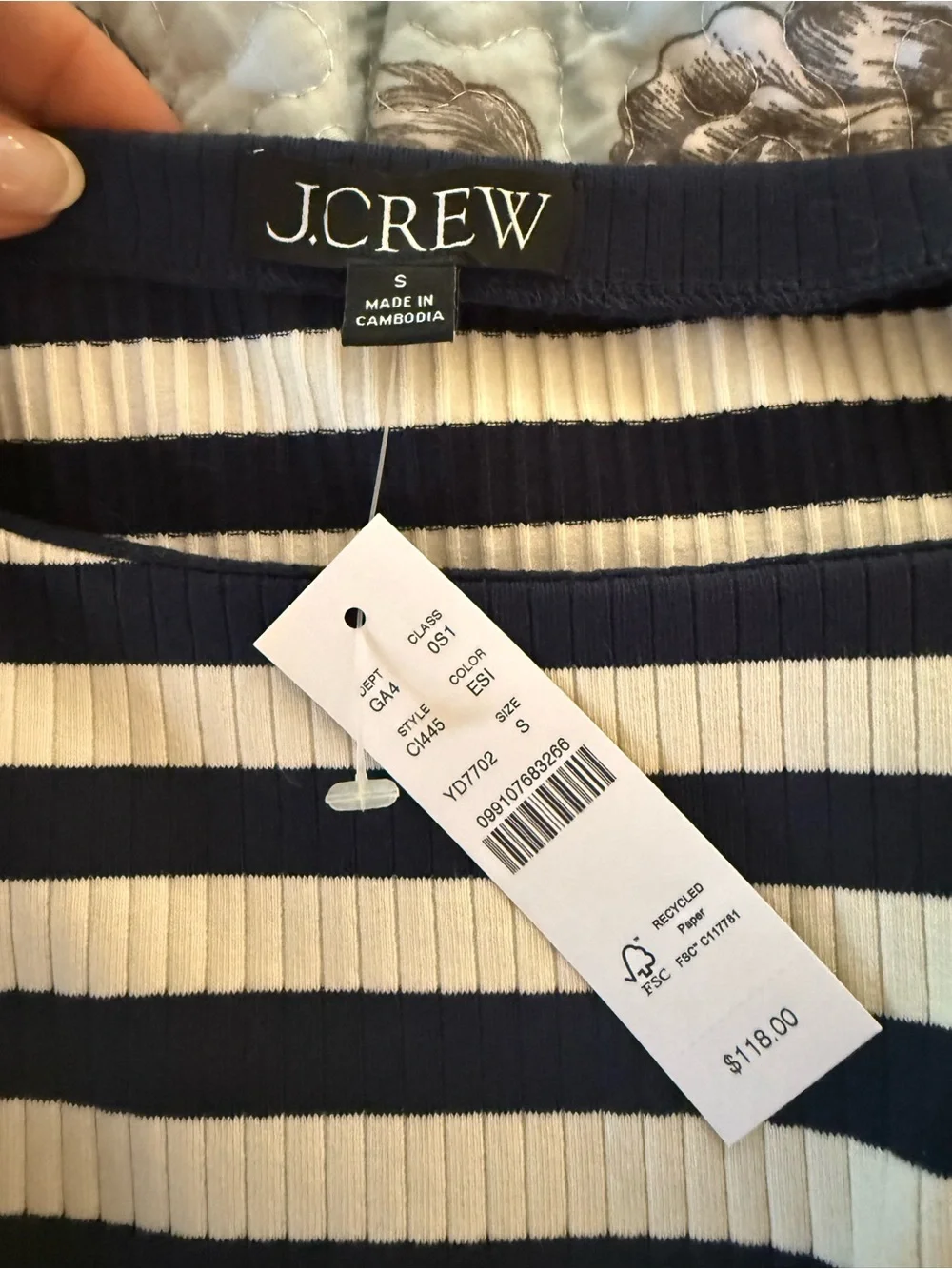 J Crew Knit Boatneck Midi Dress in Stripe, Size Small, NWT